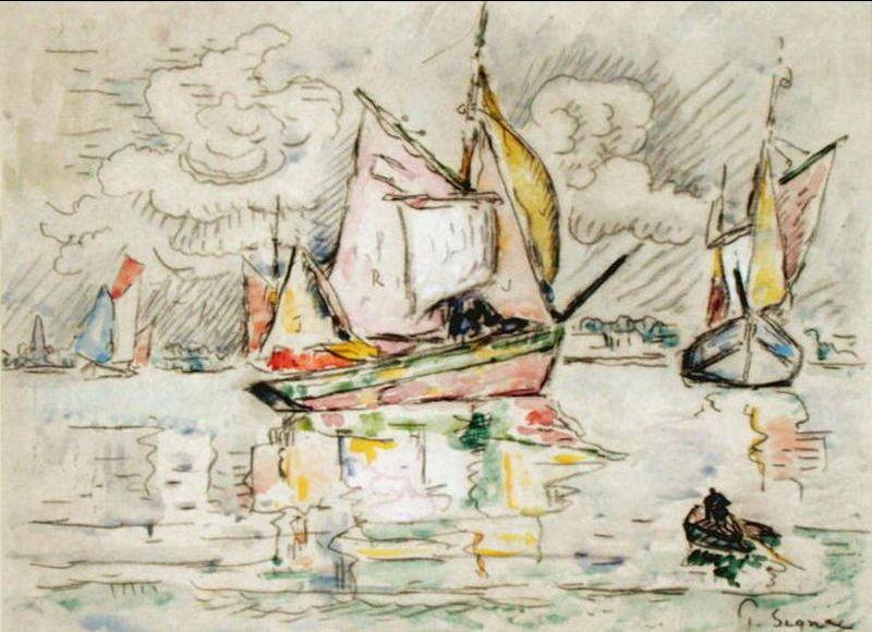 Paul Signac Fishing Boats oil painting picture